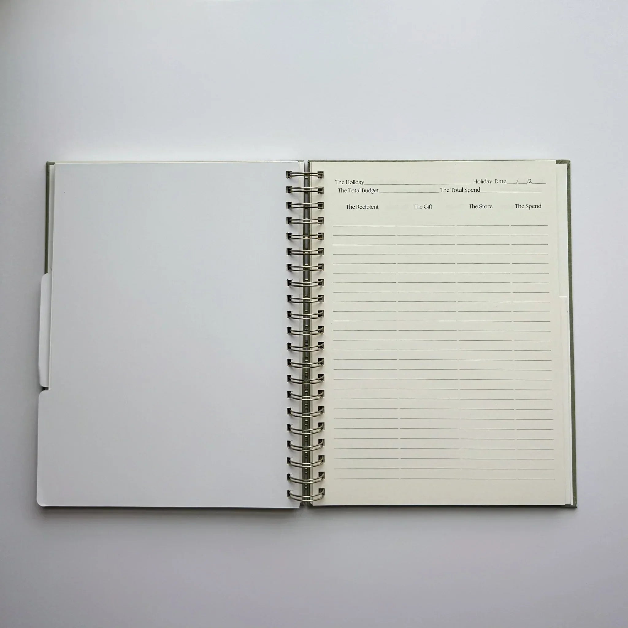 The Gift Tracker — Sage Green