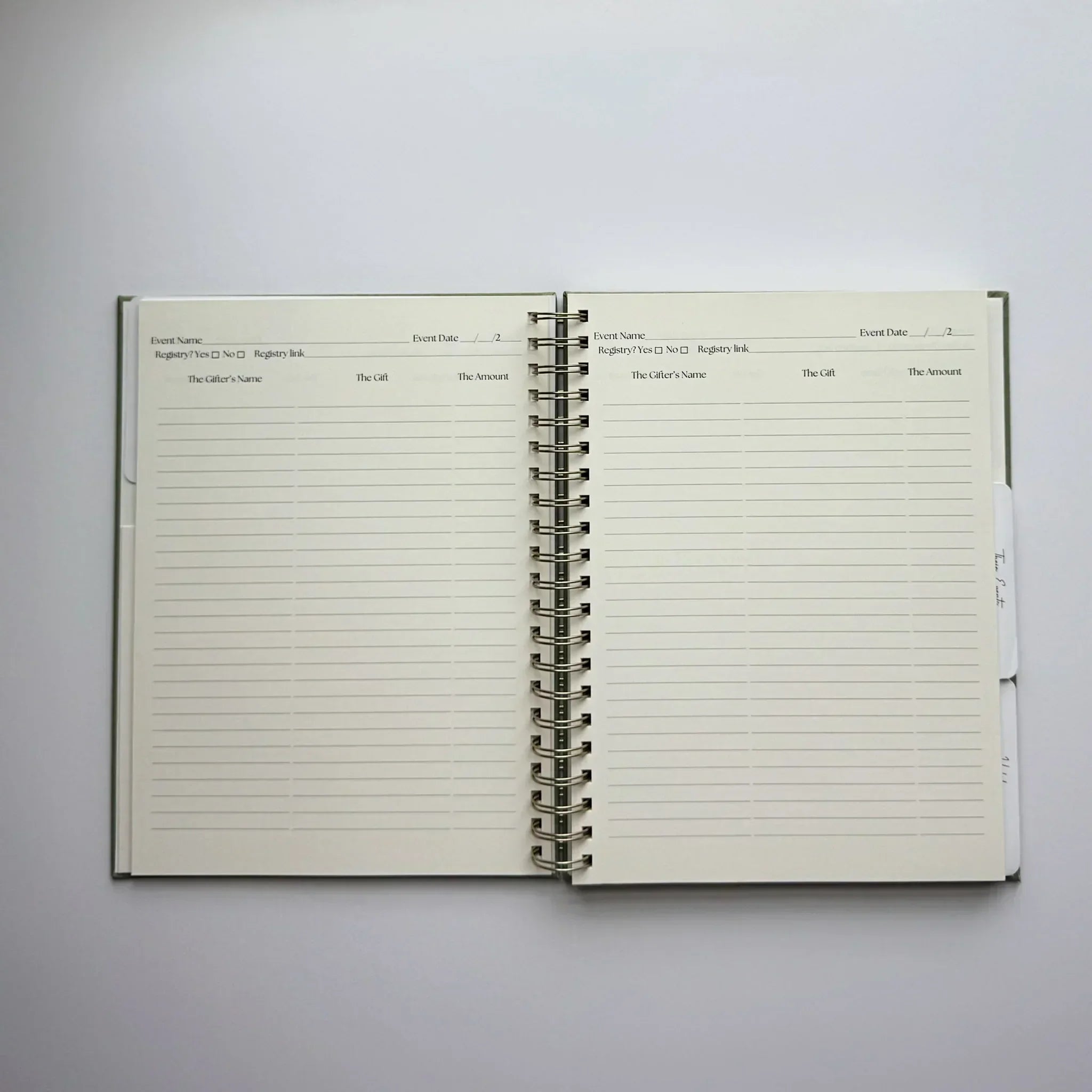 The Gift Tracker — Sage Green